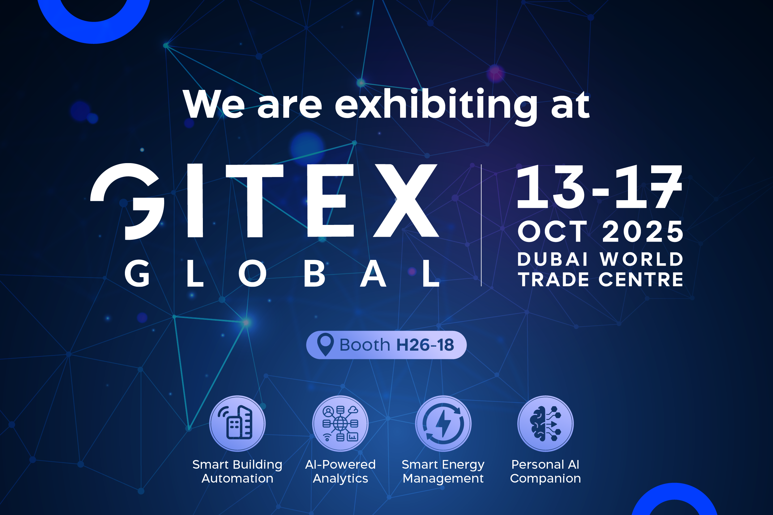 Banner about Syncrow booth at GITEX Global 2025