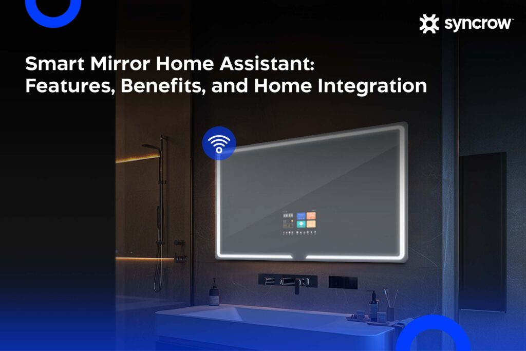 Smart home mirror assistant in a bathroom