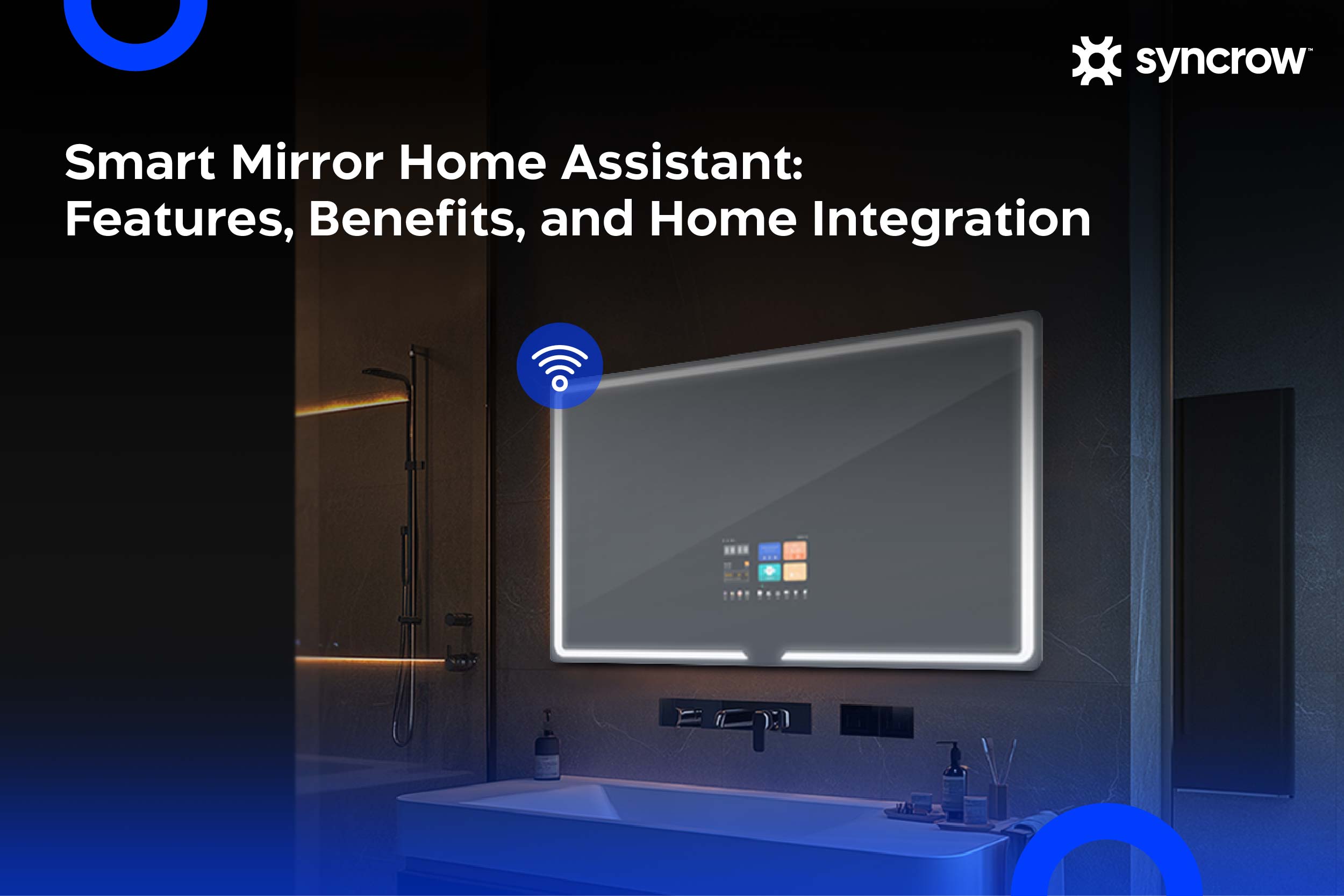 Smart home mirror assistant in a bathroom